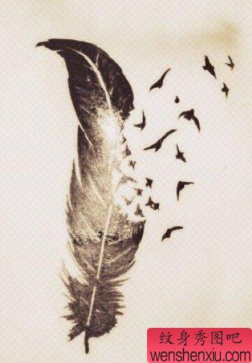 羽化燕文身手稿作品