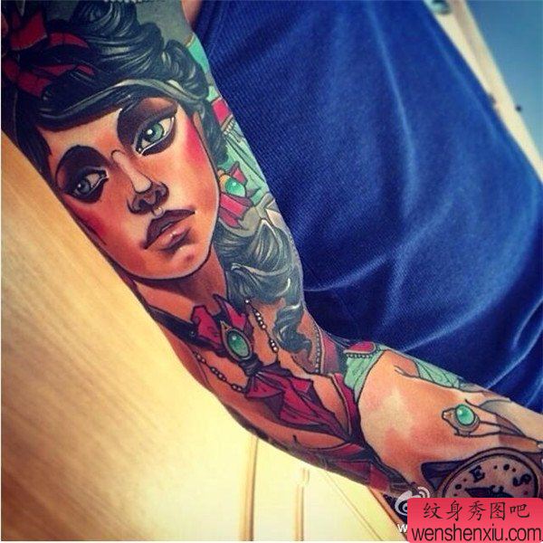 school花臂文身作品