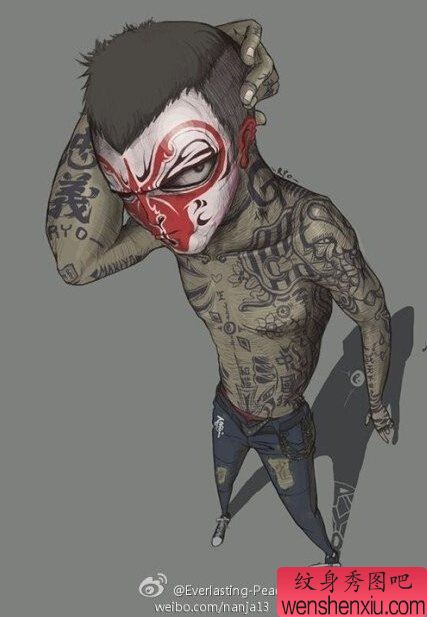 社会猴文身作品