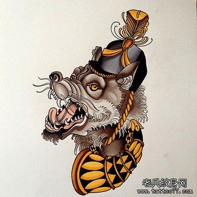 一组创意的school风格文身手稿作品