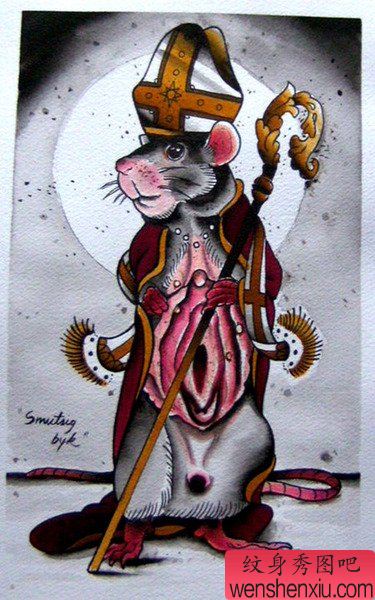 老鼠文身手稿作品