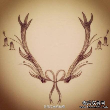鹿角文身作品