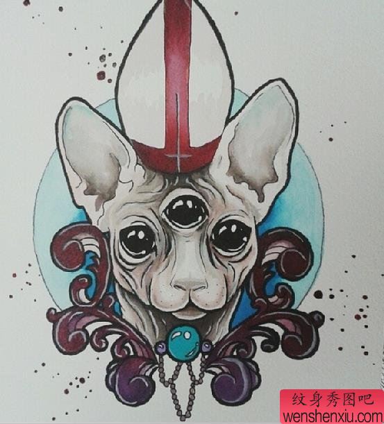 文身秀图吧推荐一幅汪星人文身作品