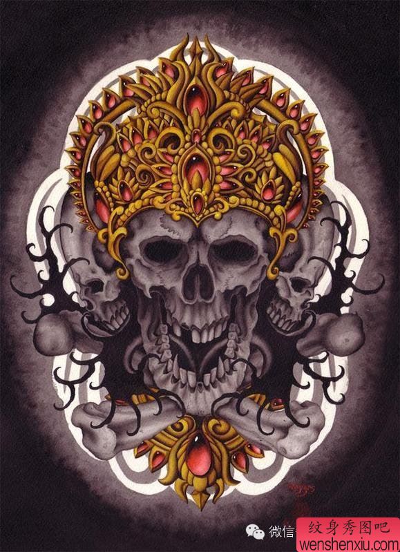 文身秀图吧推荐一组创意传统嘎巴拉文身手稿作品