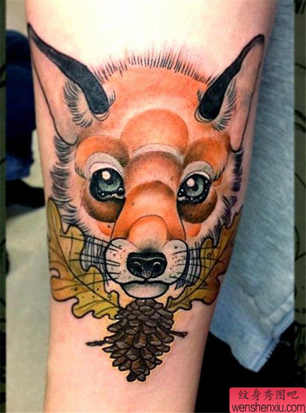 文身秀图吧推荐一幅手臂汪星人文身作品