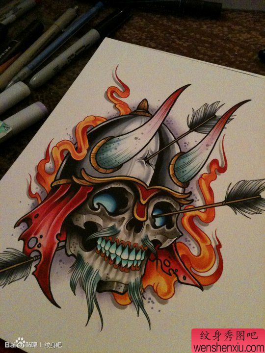 文身秀图吧推荐一组school风格文身作品