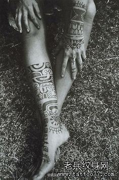 文身秀图吧推荐一幅玛雅图腾文身作品