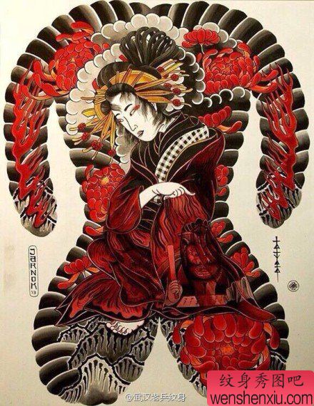 一组霸气而有帅气的全胛文身作品由文身分享