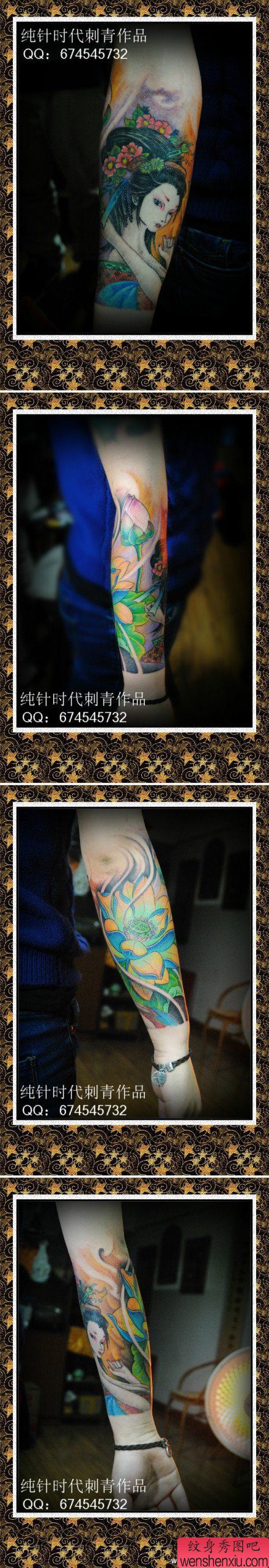 男生手臂漂亮的美女纹身图案