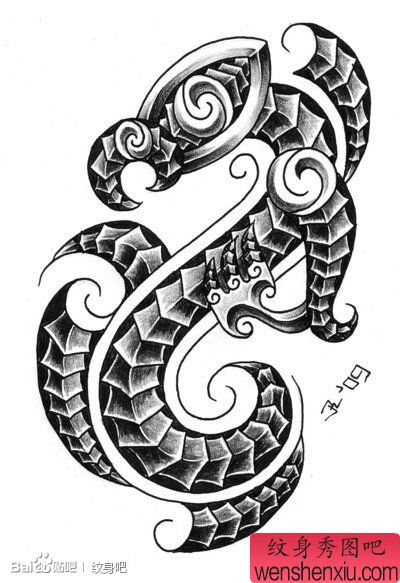 流行流行的一幅图腾纹身手稿