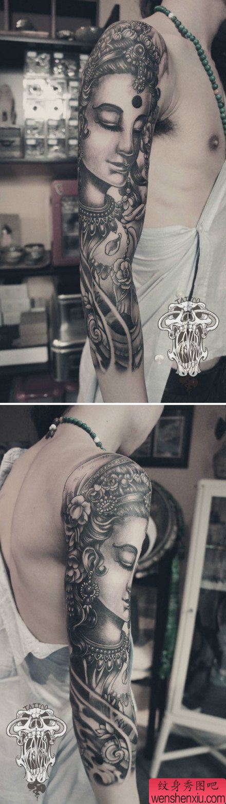 手臂漂亮的雪山女神纹身图案