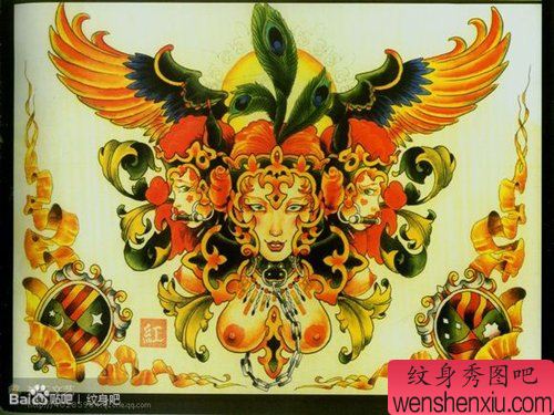 漂亮流行的欧美美女纹身手稿