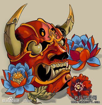 一幅漂亮超酷的般若纹身手稿