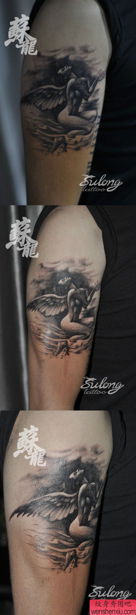 手臂一幅漂亮性感的天使纹身图案