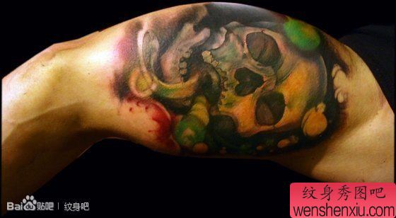 很酷经典的一幅骷髅纹身图案