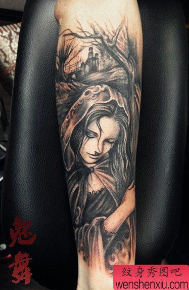 手臂漂亮精美的欧美美女纹身图案
