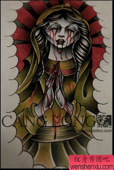 一幅另类经典的修女纹身手稿