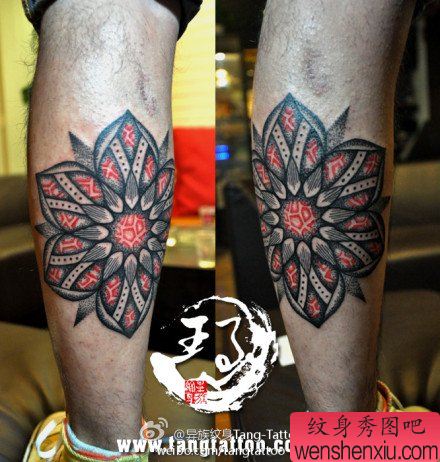 腿部流行流行的图腾纹身图案