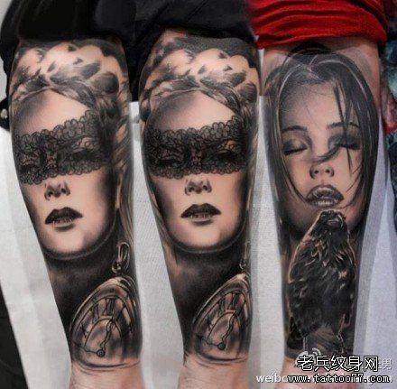 漂亮流行的欧美美女纹身图案