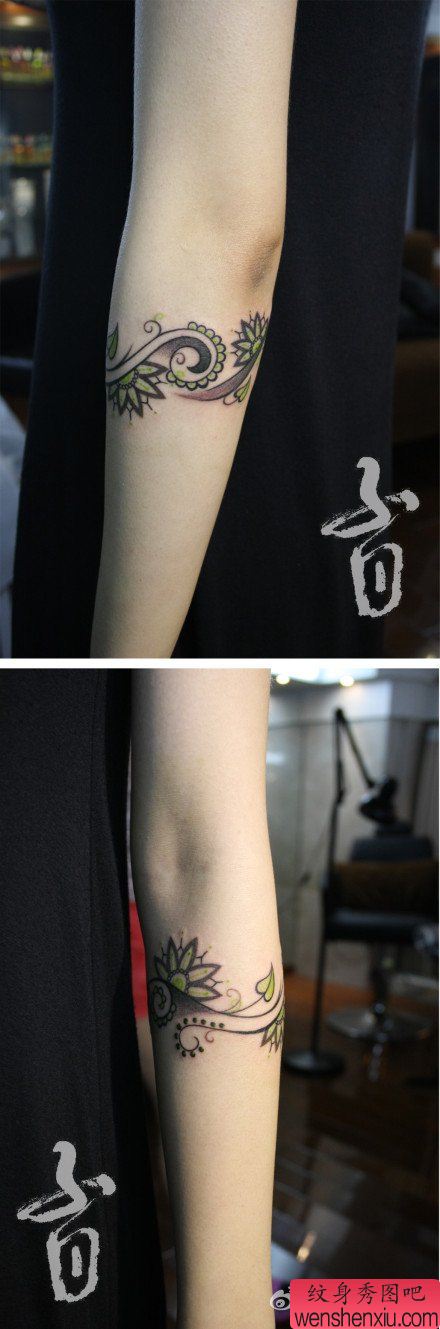 手臂流行精美的图腾纹身图案