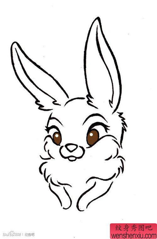 一幅可爱的小兔子纹身手稿