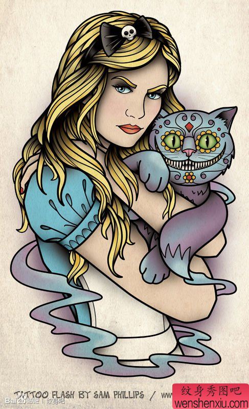 流行漂亮的欧美美女纹身手稿