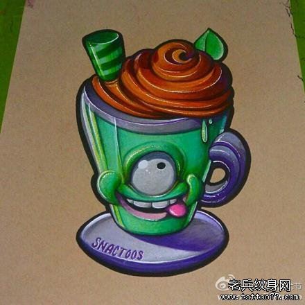 流行经典的一幅冰激凌纹身手稿