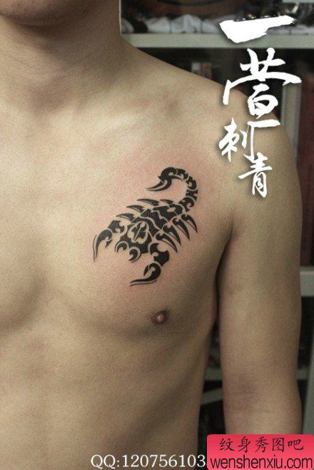 流行经典的天蝎座图腾纹身图案