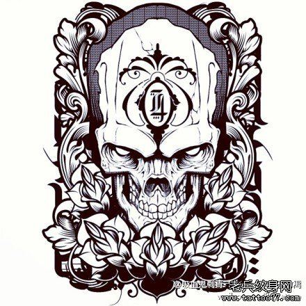 很酷经典的一幅骷髅纹身手稿