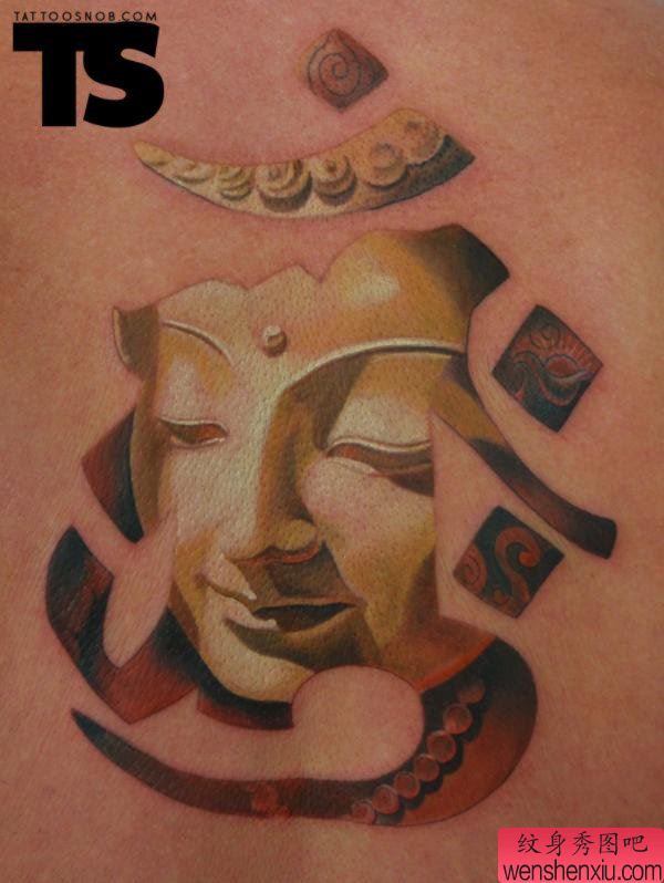 很多人都喜欢的一幅佛梵文纹身作品
