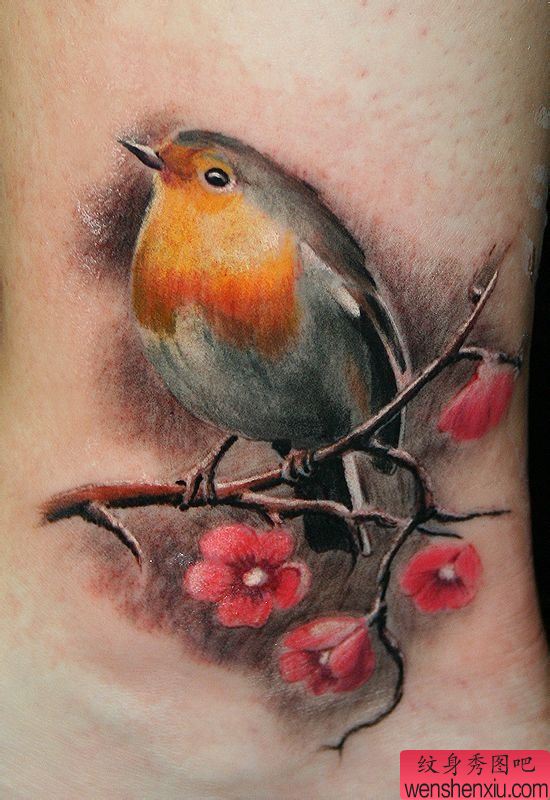 一幅小鸟纹身图案
