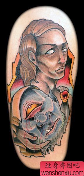 纹身秀图吧为大家一幅school手稿人物纹身图案