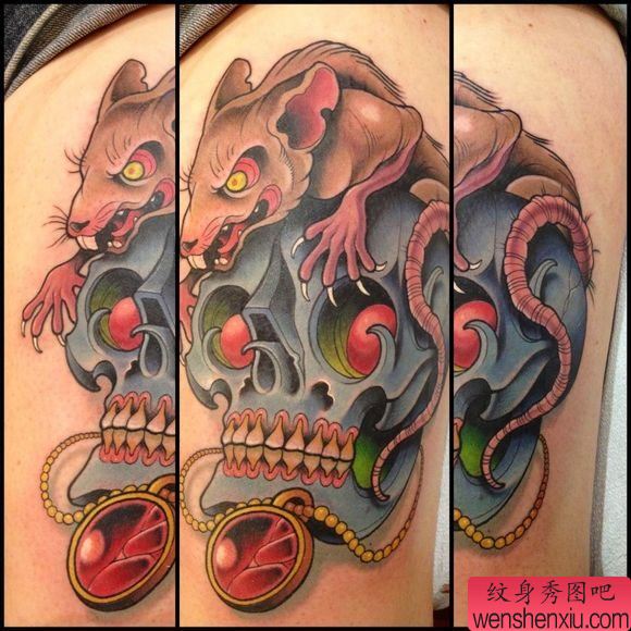 推荐一幅个性欧美骷髅纹身图片