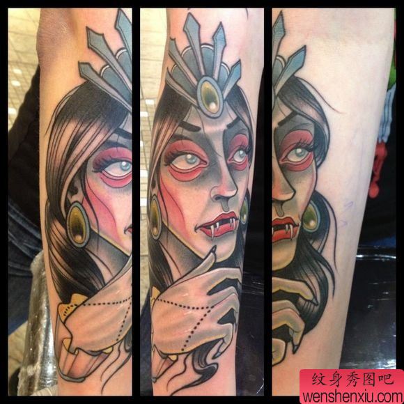 一幅欧美人物纹身图案