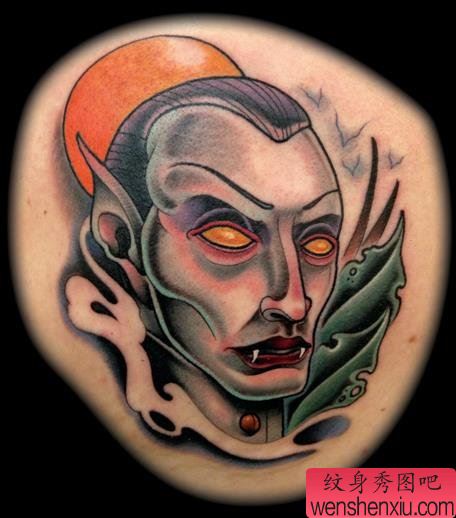 欣赏一幅欧美风格吸血鬼纹身图案