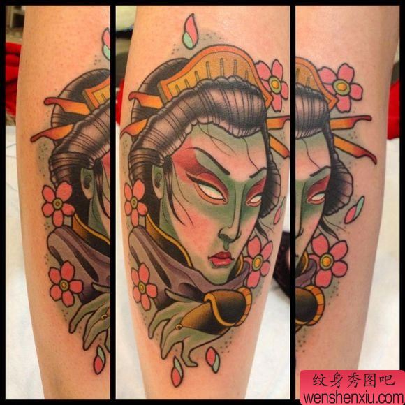 推荐一幅school风格人物纹身作品