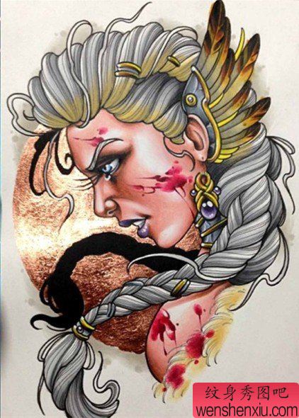 推荐一幅漂亮的school风格女性纹身手稿