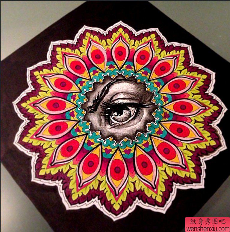 为大家推荐一幅个性花纹身手稿