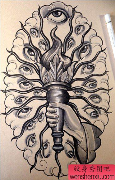 为大家推荐一幅另类火炬纹身图案