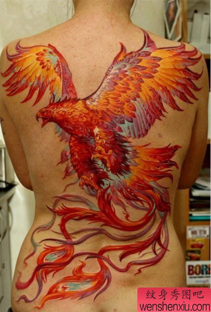 推荐一幅惊艳满背凤凰纹身作品