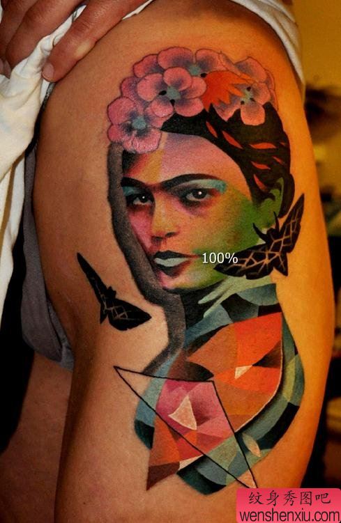 给大家欣赏一幅性感美女纹身作品