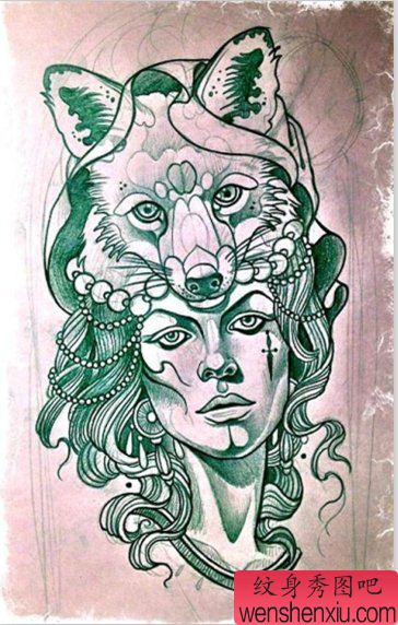 推荐一幅漂亮的狐狸纹身手稿