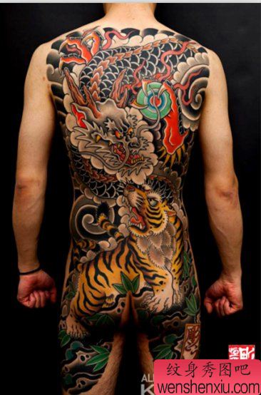 推荐一幅老传统满背老虎纹身作品