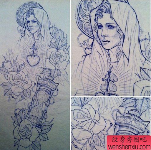 为大家推荐一漂亮的欧美美女纹身手稿