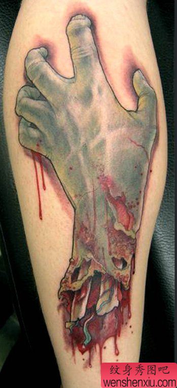 欣赏一幅个性的school风格手纹身作品