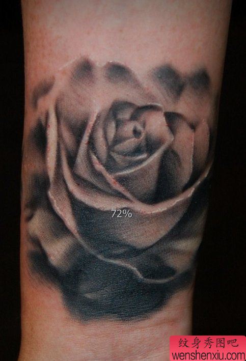 老兵纹身推荐一幅漂亮的玫瑰花纹身图案
