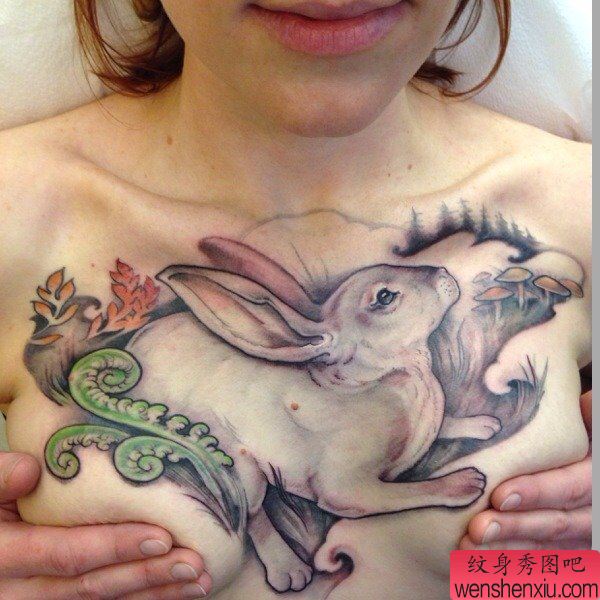 推荐一幅性感流行的兔子纹身图案
