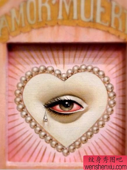 给大家欣赏一幅流行爱心纹身图片