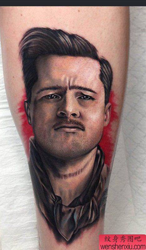 推荐一幅欧美男性肖像纹身作品