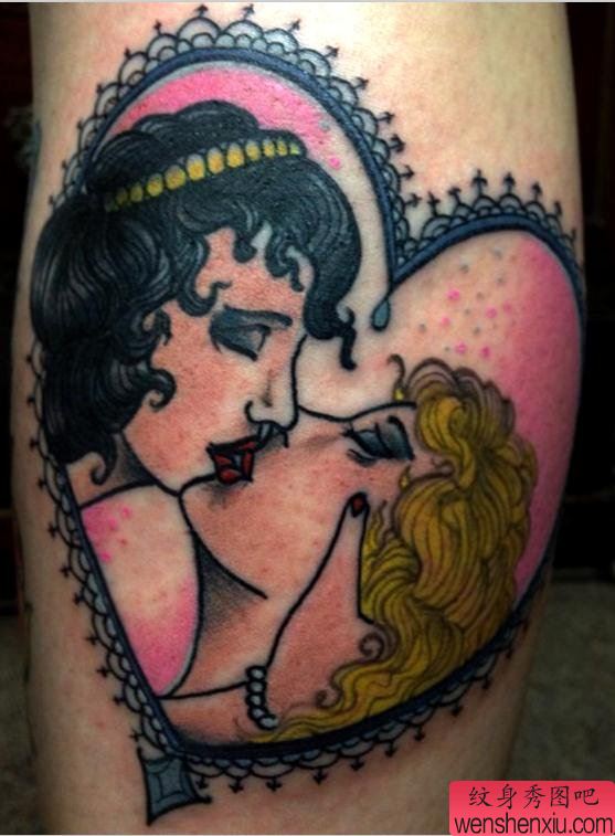 推荐一幅爱心人物纹身作品